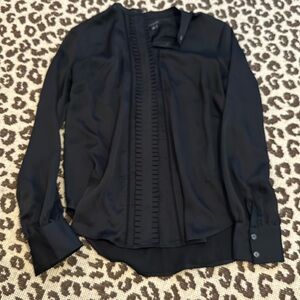 Ann Taylor black sheer blouse XS